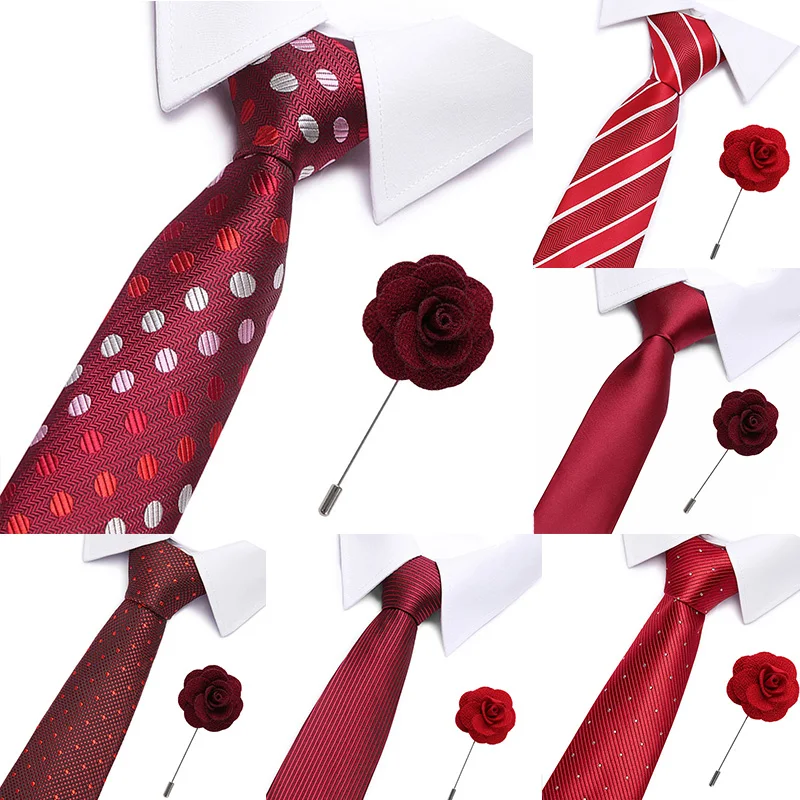 

Wedding Plaid Neck Ties for Men Casual Suits Tie Gravatas Red Lattice Stripe Neckties Business 7.5 cm Width Formal Men Ties