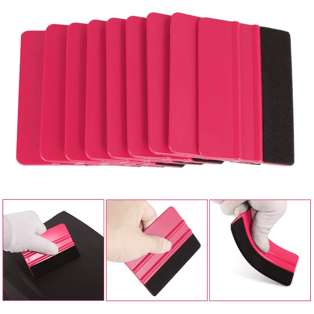 Car Vinyl Wrap Scraper Felt Edge Film Packaging Squeegee 10Pcs Car Styling Tinting Tool Window Glass Cleaning Accessories car wrapping tools,vinyl squeegee,window tinting squeegee,automotive film tools,scraper tool kit