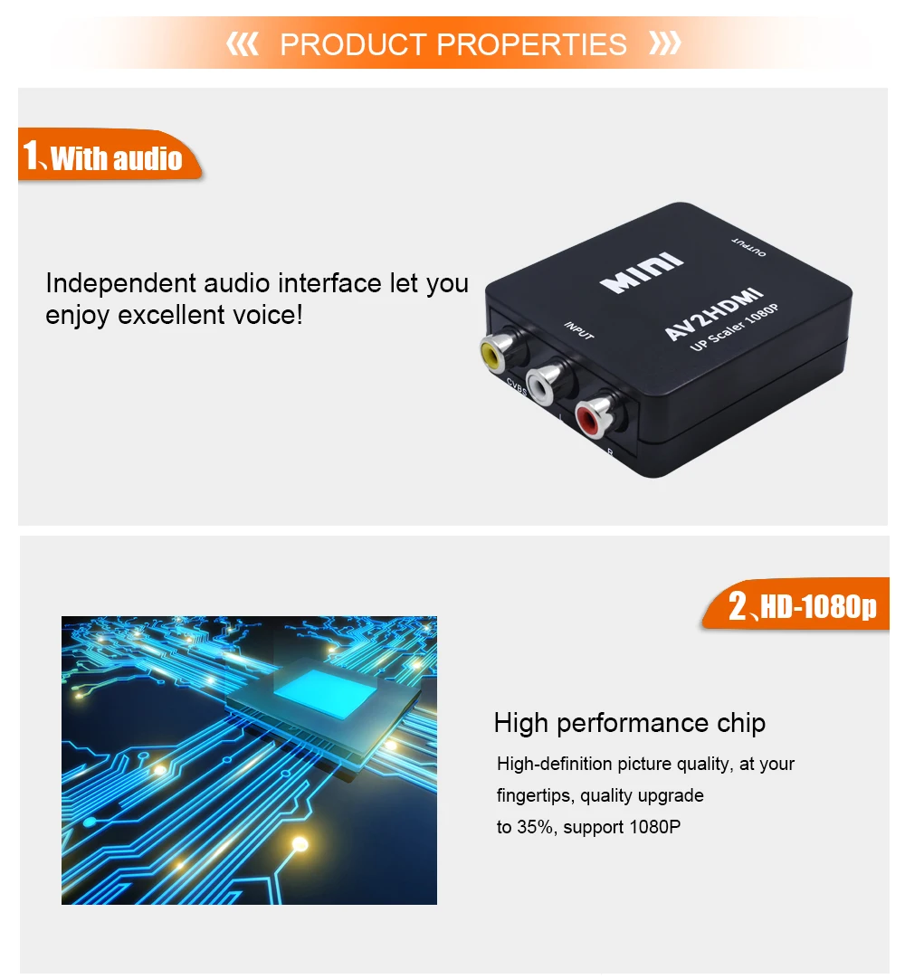 TISHRIC Мини AV в HDMI видео конвертер коробка AV2HDMI RCA AV HDMI CVBS в HDMI адаптер HD 1080P для HDTV PS3 PS4 PC Xbox проектор