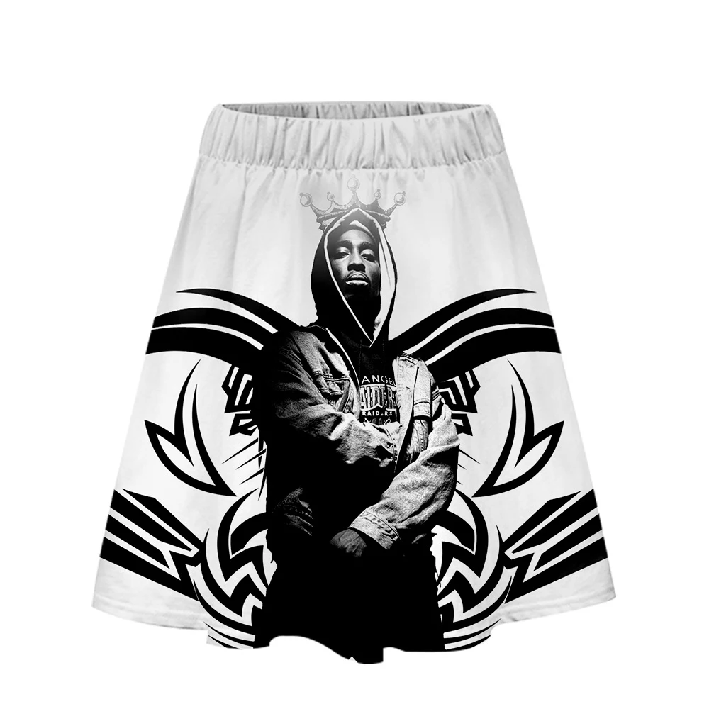 2PAC юбка Харадзюку повседневное хип-хоп юбки крутая девушка сексуальный Kpop женское платье 2PAC вентиляторы юбки