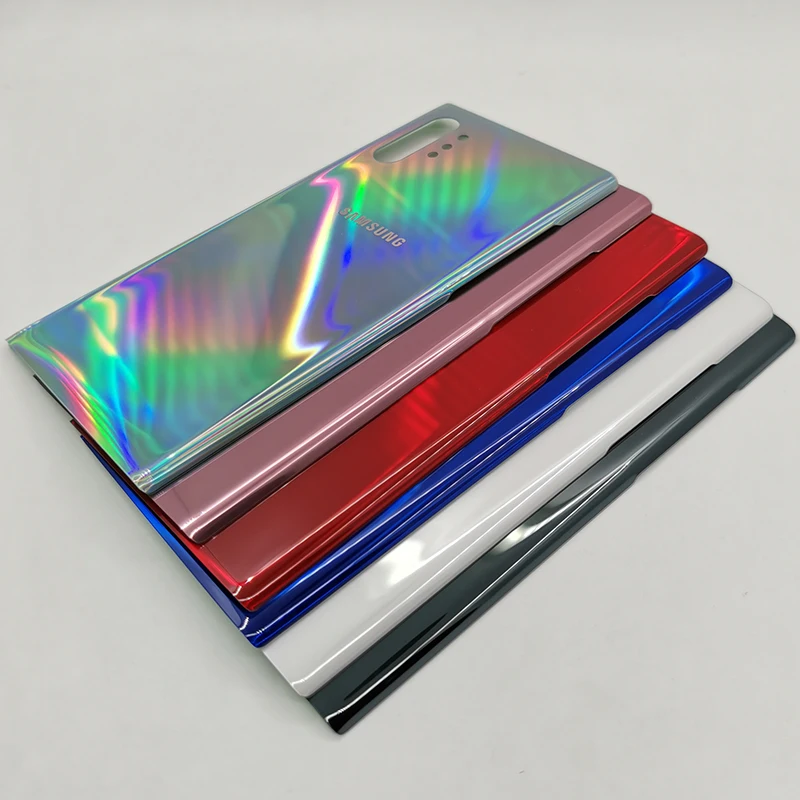Note 10plus чехол для телефона для samsung Galaxy Note 10 Plus 10+ задняя крышка для батареи стеклянная дверь задний корпус чехол Замена+ наклейка