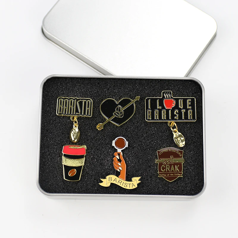 Coffee Brooch Barista Badge Cafe Decor Brooch Collar Corsage