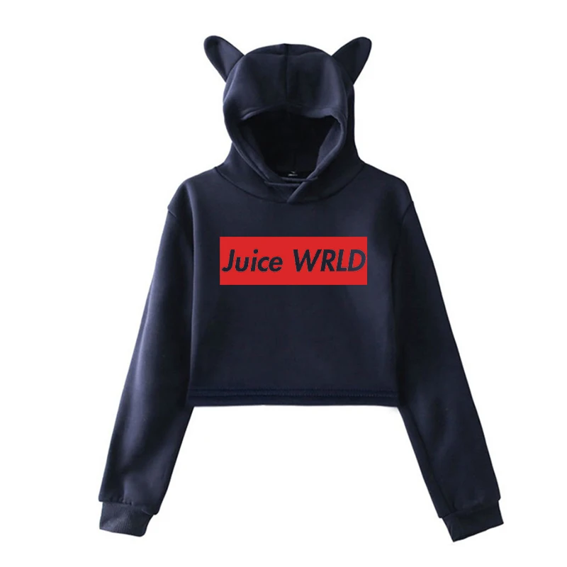 Juice Wrld Kawaii/Модная уличная одежда; женские свитшоты Харадзюку; короткие толстовки с капюшоном для девочек-подростков; милый пуловер с капюшоном