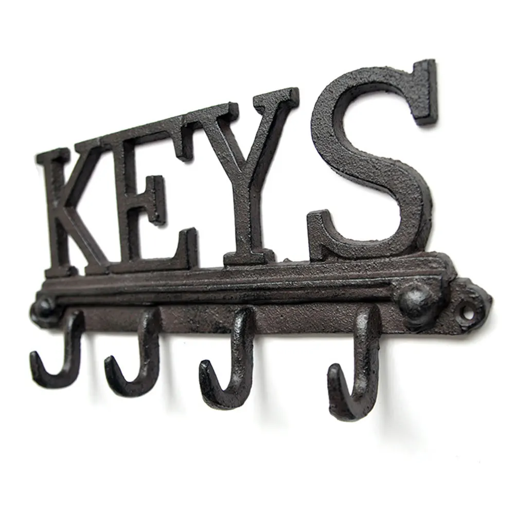 Hanger Bag Key Hook Wall Mounted Cast Iron Home Rack Decorative Holder Organizer Rustic Western Hat