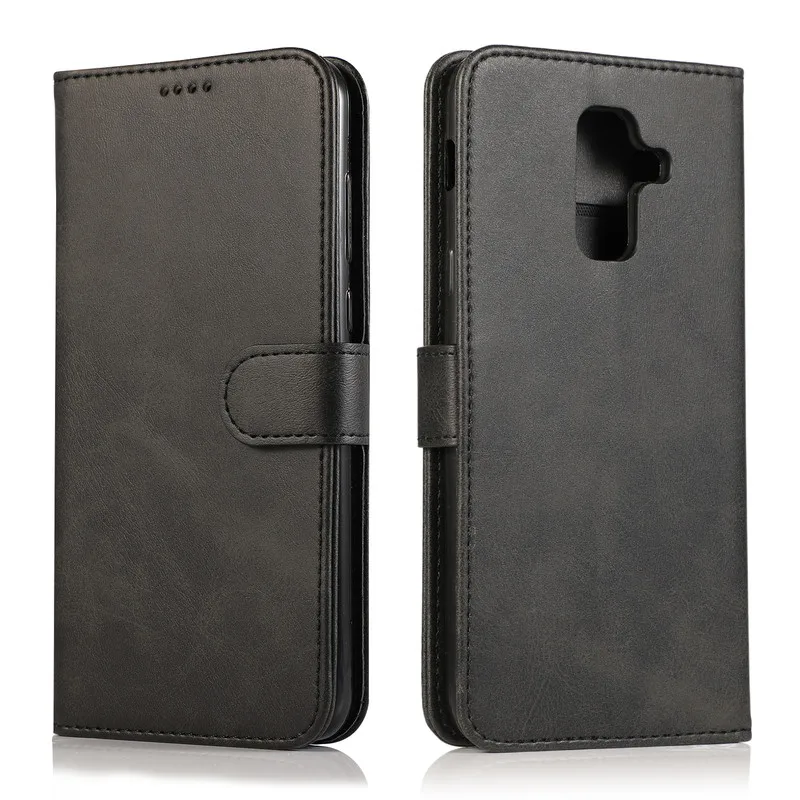 

For SamSung Galaxy A6 Case Wallet Card Slot Back Case For SamSung A 6 A6 Plus Flip Leather Shockproof Anti-fall Case Cover