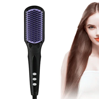

Hot Comb Peigne Chauffant And Hair Straightener Heating Electric Ionic Hair Styles Anti Static Ceramic Straightening Beard Comb