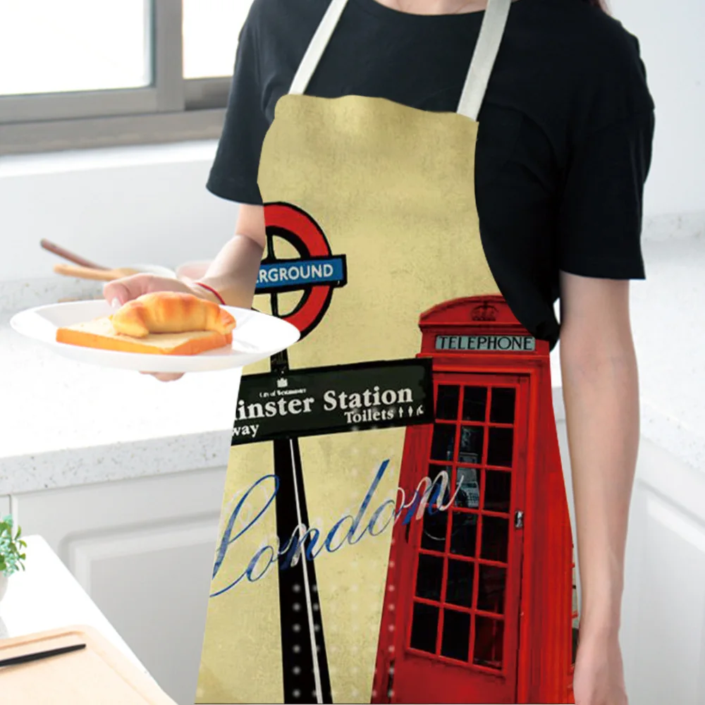 Building Traffic Kitchen Apron Vintage Cartoon Transport Women Sleeveless Aprons for Men Women Home Cleaning Tools