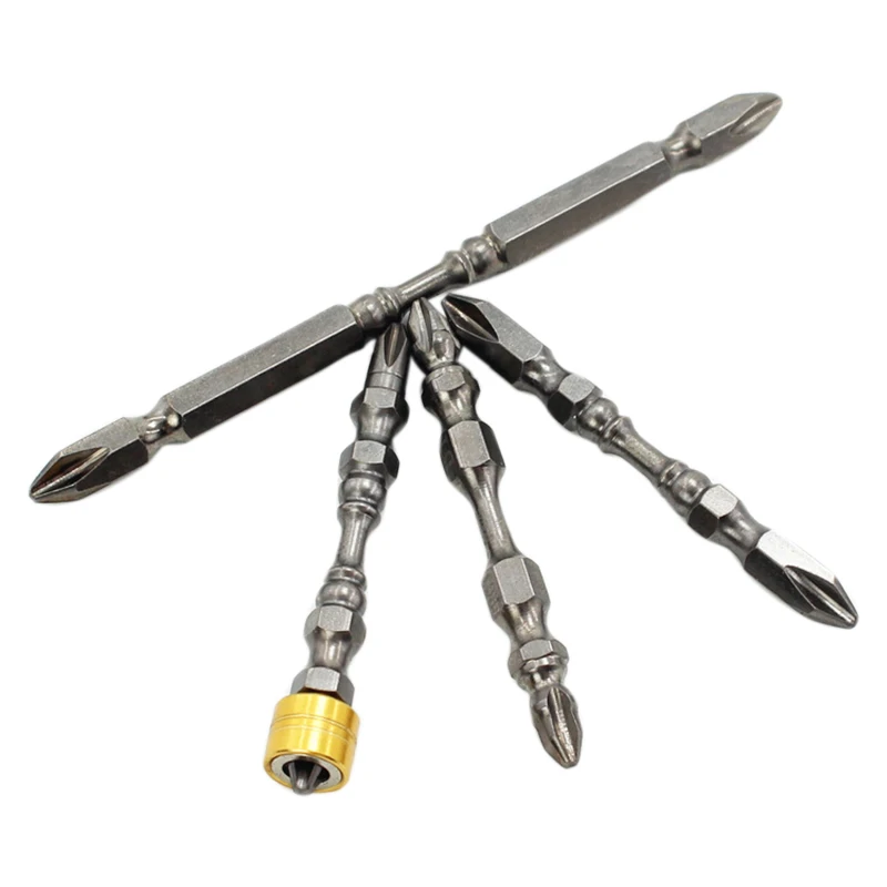 4Pcs Hardness Magnetic 65Mm 110Mm Cross Head Screwdriver Bit Double Head Electric Screwdriver Set Phillips Screw