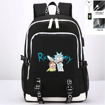 

Cartoon Backpack Rick and Morty multifunction USB charging backpack Men women Travel Bags Laptop Shoulders Bag Student Bookbag