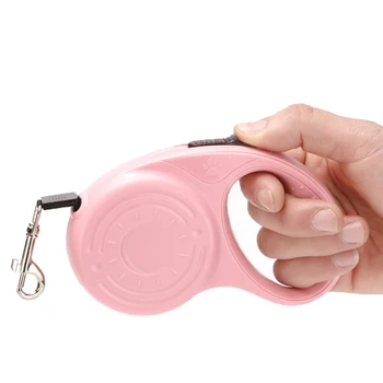 

Pink 5m Adjustable Automatic Retractable Leash Training Puppy Extending Traction Rope Dog Puppy Cat Collar Belt Walking Leads