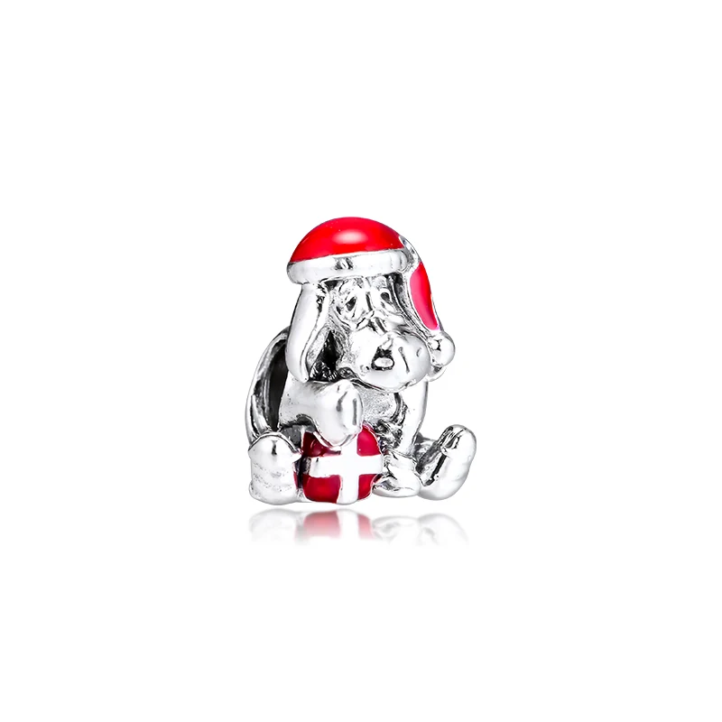GPY-Eeyore-Christmas-Charms-925-Original-Fit-Pandora-Bracelet-Sterling-Silver-Charm-Beads-for-Jewelry-Making