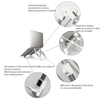 

Aluminum Alloy Adjustable Laptop Desktop Stand Foldable Rack Holder for Notebook Pad PC LHB99