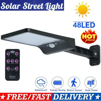 

Solar 48 LEDS Motion Sensor Light Outdoor Path Street Garden Security Wall Lamp
