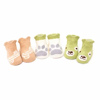 

3 Pairs Baby Socks Toddler Anti-Slip Socks Novelty Cotton Socks Baby Girls Cute Animal Pattern Socks For 0-3 Years Kids