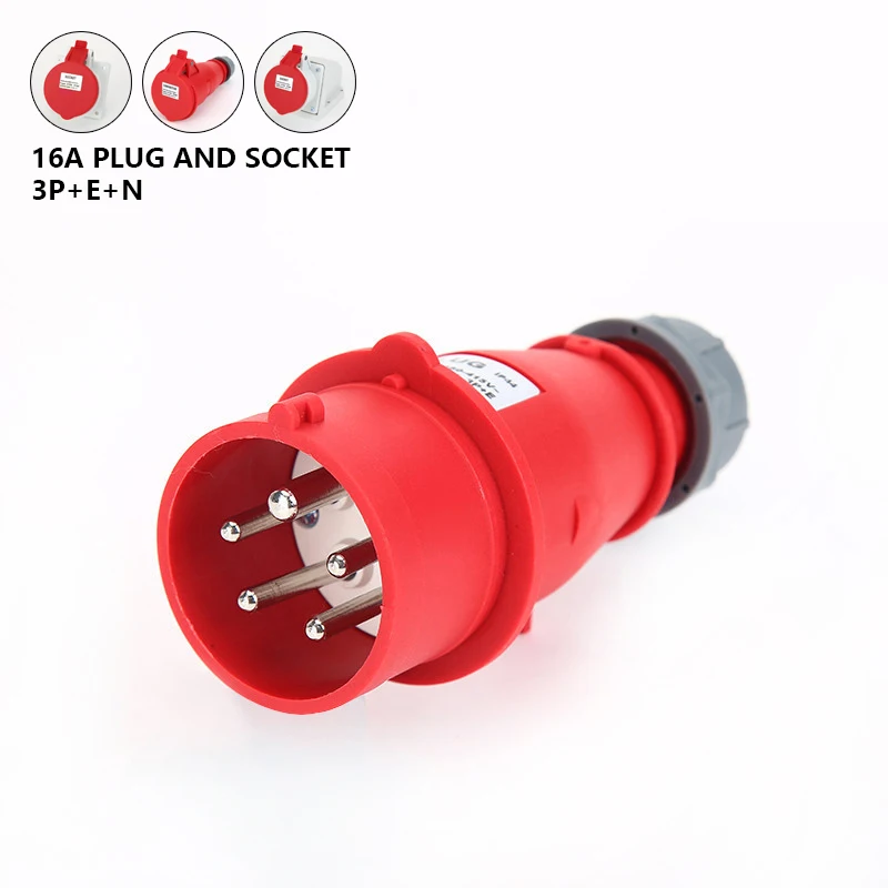 

16A 5 Pin IP44 220V-415V 3P + E + N мужской/женский водонепроницаемый Электрический разъем Европейский Промышленный авиационный разъем питания и розетка