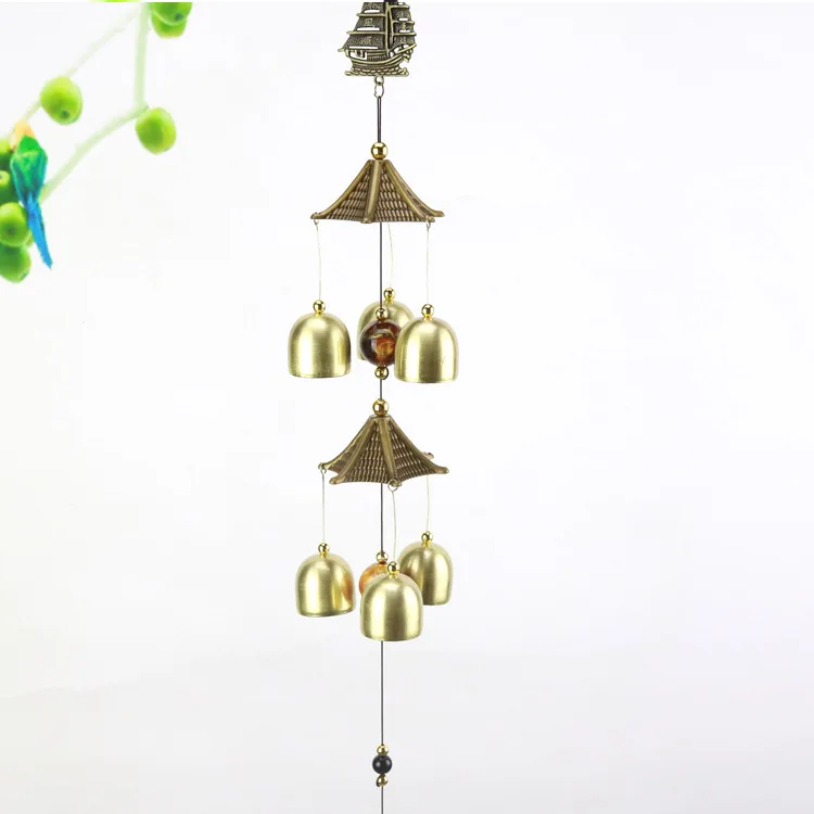 Double Layer Pegasus Lucky Feng Shui House Protection Alloy Feng Shui Wind Chime Anti-theft Doorbell Car Pendant Wholesale