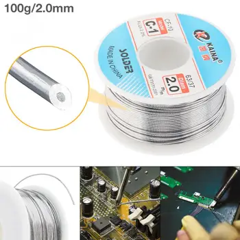 

63/37 C-1 100g 2.0mm High Purity No-clean Rosin Core Solder Tin Wire Reel with 2% Flux and Low Melting Point for Soldering Iron