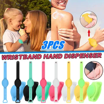 

3PCS Fashion adult children unisex Hand Sanitizer Dispensing Portable Bracelet Wristband Hand Dispenser 10ML браслет браслеты Q4