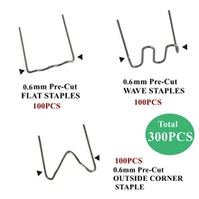 Staples Precut Plastic Hot for Repair-Kits And Welders Flat 300pcs Stainless-Steel