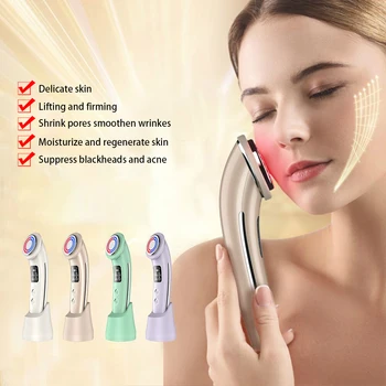 

RF Facial Lifting EMS Radio Mesotherapy Electroporation LED Photon Face Skin Rejuvenation Remover Wrinkle deep Cleaning Beauty