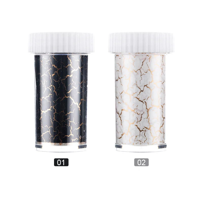 1 Box Glitter Marble Series Nail Transfer Foil Stickers Gold White And Black Bright Slider For Nails DIY Decoration Manicures