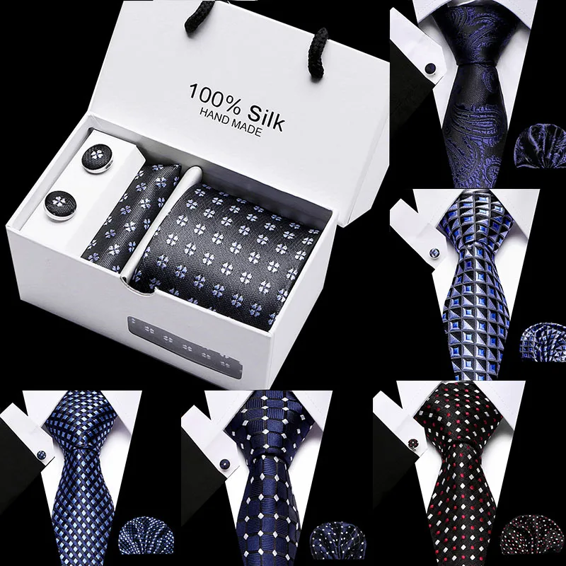 

Wedding Tie Men Necktie Set Polyester Cravat 7.5 cm width 45 Style Party Formal Dress Accessories Ties Fashion Goft Box Packing