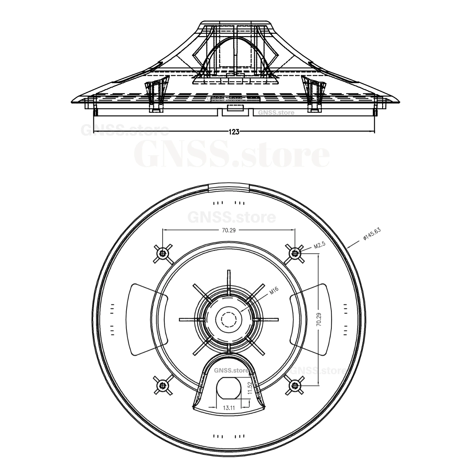 Cabeça De Cogumelo Marinho, GNSS, AT101