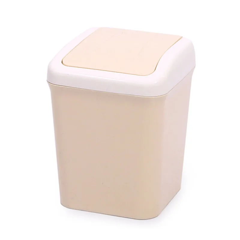 Милый мини мусорный ящик для дома и офиса, для ванной, мусорный бак для мусора на столе, Настольная мусорный ящик, баррель для мелочей, ящик для хранения - Цвет: Beige(S)
