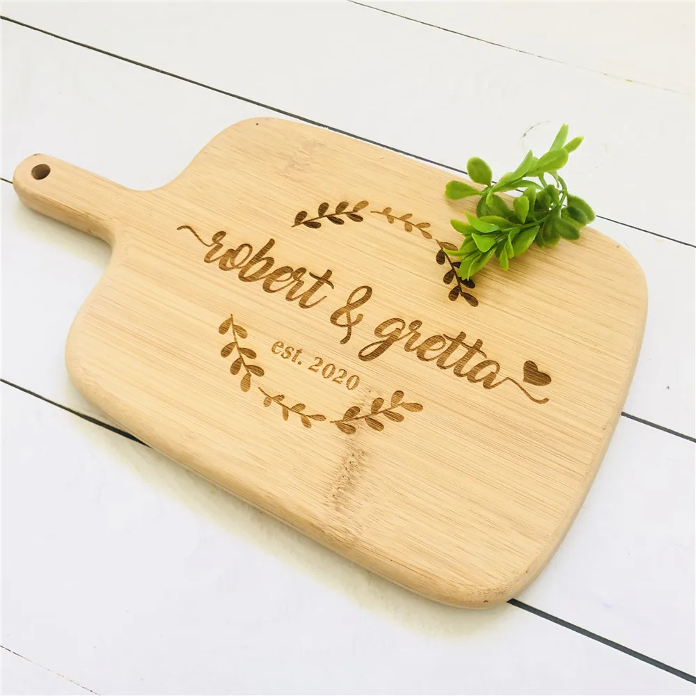 Personalised Chopping Board Serving Board Bamboo Handmade Wedding Gift 