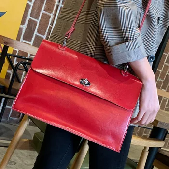 

Bag Female 2020 New Handbags Fashion Simple Wax Vintage Hand Shoulder Shoulder Bag