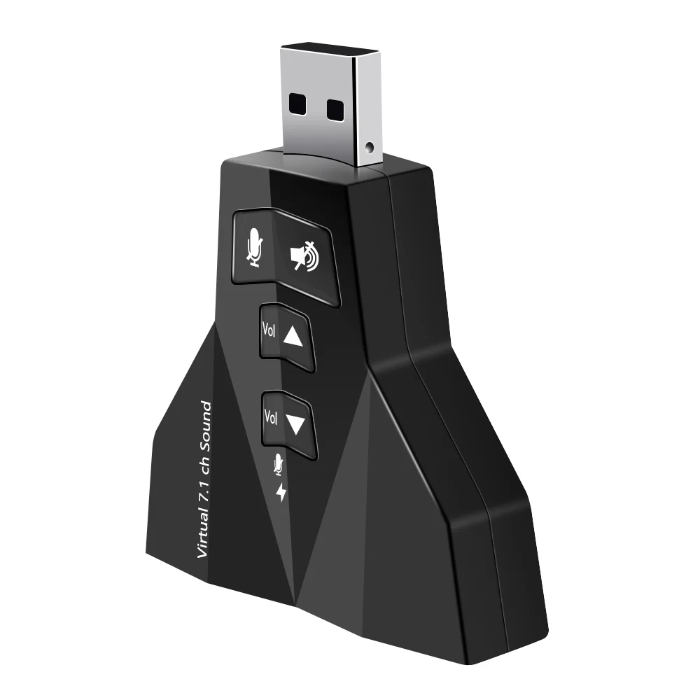 Новая виртуальная 7 1 USB звуковая карта внешняя аудио двойной адаптер для