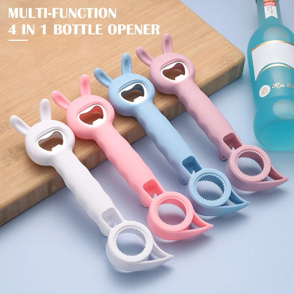 4 In 1 Bottle Opener Multifunction Jar Can Beer Stainless Steel Kitchen Tools gadget accesories | Дом и сад