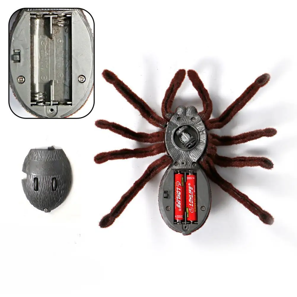 Juguete de araña Control remoto infrarrojo para Halloween, juguete aterrador de chico infrarrojo, Araña de peluche, Tarantula suave, I9Z2
