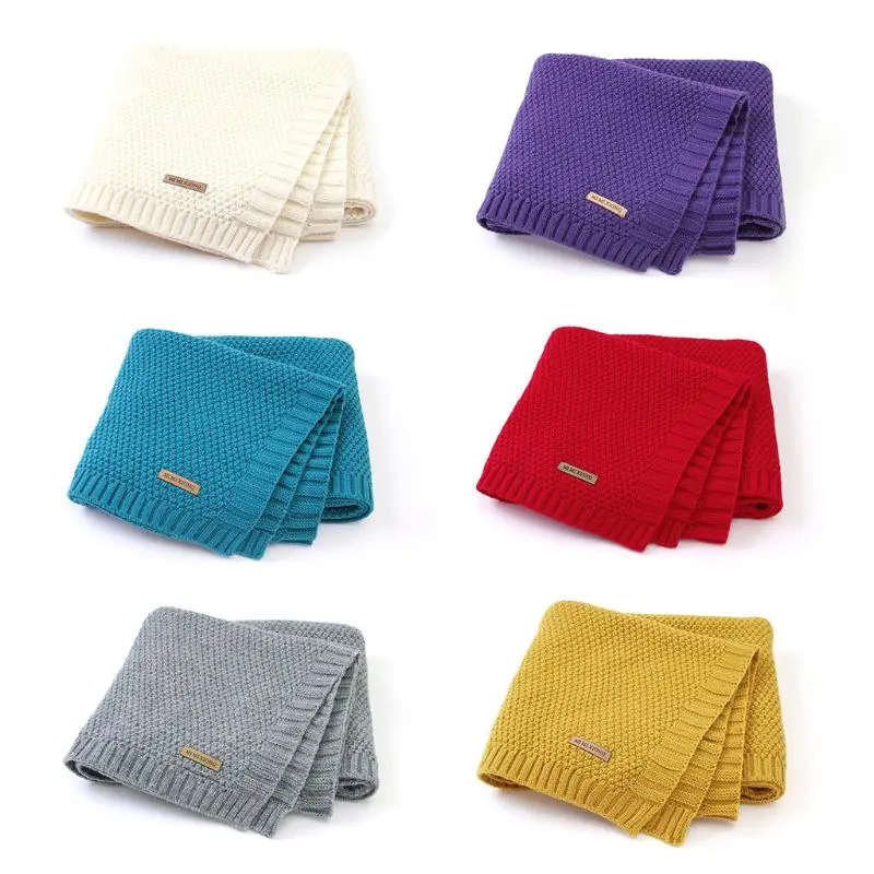 Newborn Baby Blanket Knit Swaddle Wrap Blanket Soft Infant Stroller Blanket Kids