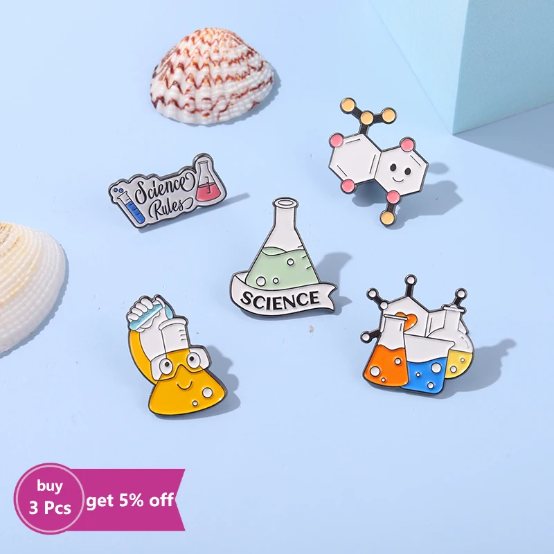 Science Brooch Science Brooch 4-Piece Science Theme Brooch Set - Microscope, DNA ...