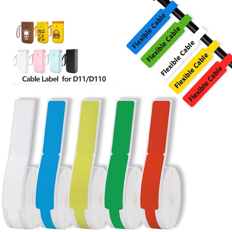 NIIMBOT D11 / D110 Label Machine Sticker Cable Label Paper Network Cable Paper Thermal Waterproof Classification Mark Sticker