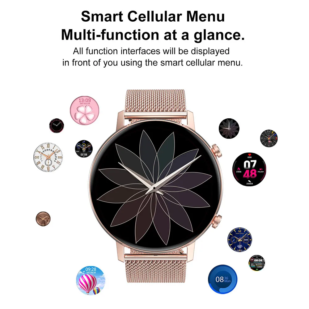 Smart Watch Women DT96 360*360 Smartwatch Multi-sports Fitness Tracker Heart Rate Monitor Blood Pressure Oxygen For Apple phone