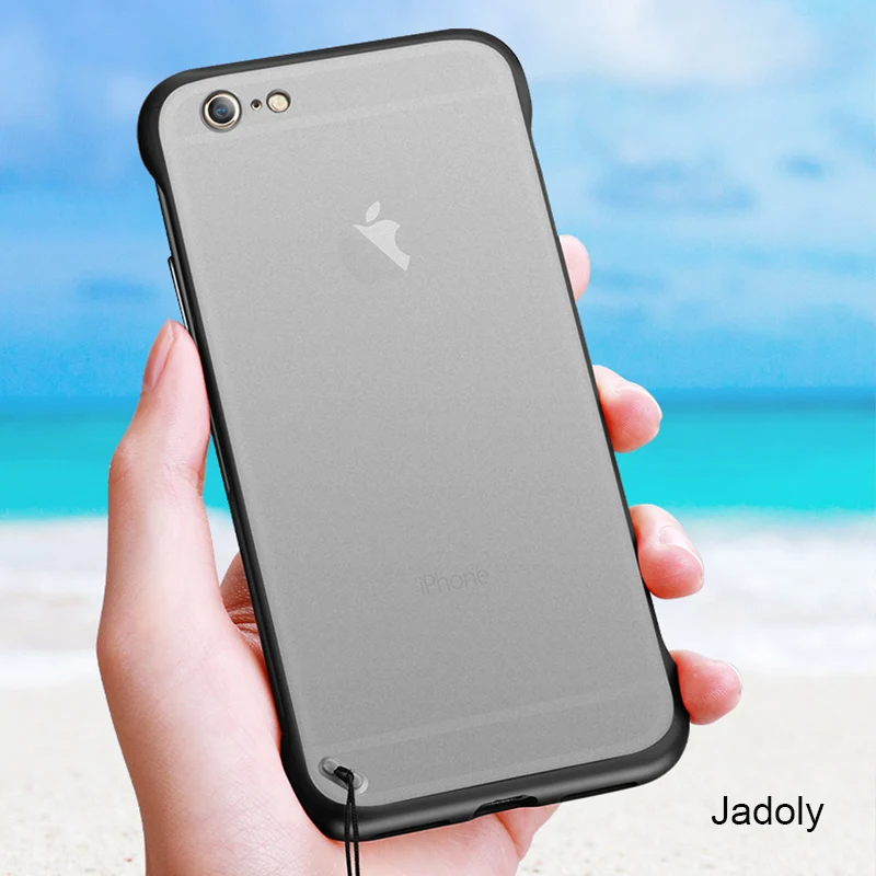 Frameless Transparent Matte Hard Case For Iphone 6 6S 7 8 Plus X XR Xs Max Case Iphone 6 6S 7 8 Plus X Xs Max With Ring Lanyard