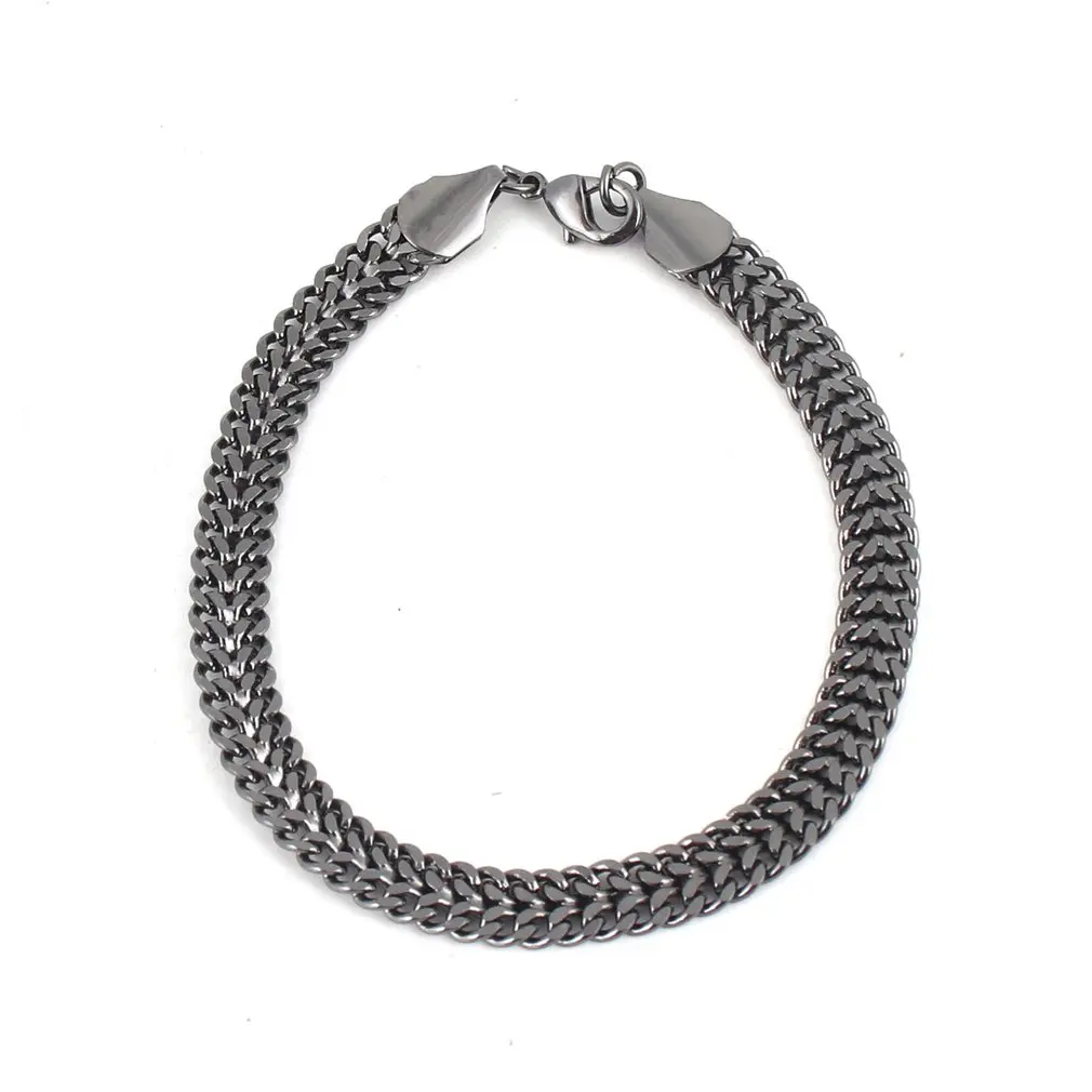 

Punk Hip-hop Cuban Bracelet Fashion Woman Men's Bracelet Simple Hip Pop Style Bracelet Stainless Steel
