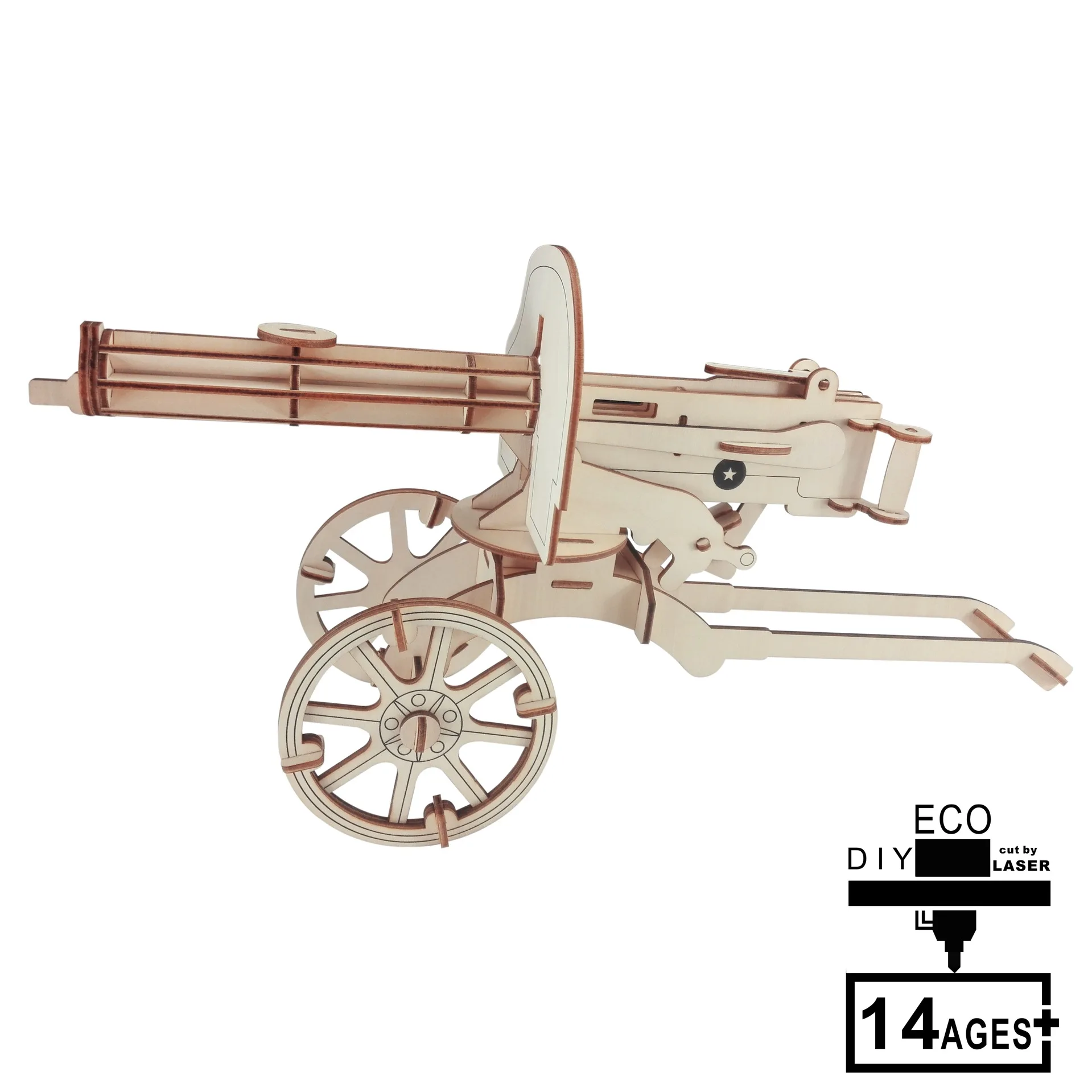 

Heavy Machine Guns Laser Edition Send Advertisement Recording 3D Wooden 3D Puzzle Model Jigsaw Puzzle DIY Toy
