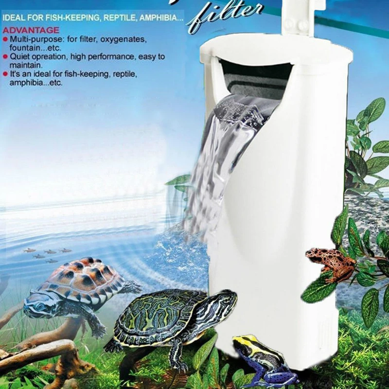 220V Waterfall Aquarium Filter Hanging Turtle Fish Tank Low Water Level