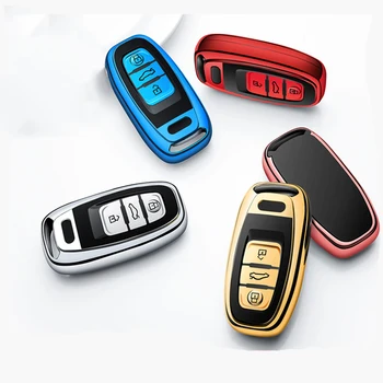 

TPU soft car key case decoration Protective shell full cover For AUDI A4 A5 A6 B5 B6 Q7 TT R8 S5 S7 Styling Car Accessories