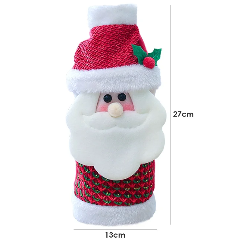 Christmas Decorations Santa Claus Wine Bottle Cover Snowman Gift Holders Xmas Navidad Decor New Year Dinner Party Table Decors - Цвет: D