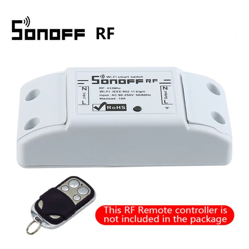 Itead Sonoff RFR2 wifi беспроводной умный модуль переключателя с 433 МГц РЧ функцией дистанционного управления через приложение eWelink/wifi - Комплект: Sonoff RF