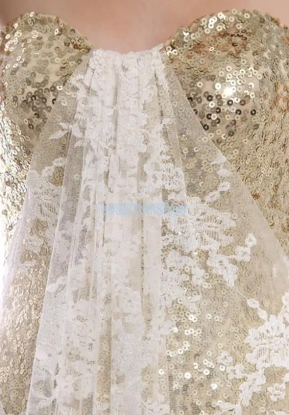 Платье vestidos formale, новинка, кружевное платье с пайетками, Золотое платье для невесты, Длинные вечерние платья для подружек невесты
