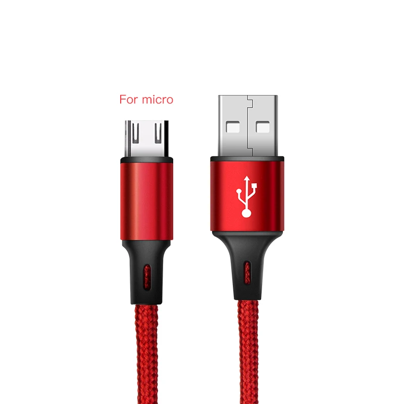Bapick, 1 м, 2 м, 3M, 0,25 м, 3 А, кабель Micro USB для зарядки телефона, для huawei, Xiaomi, samsung, S8, кабель для зарядного устройства, шнур для мобильного телефона Android - Цвет: Red for Micro