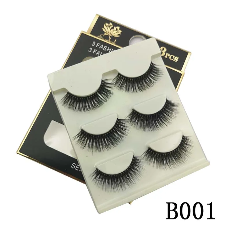 

Three Pairs of Handmade 3D Multi-Layer Faux Mink False Eyelashes