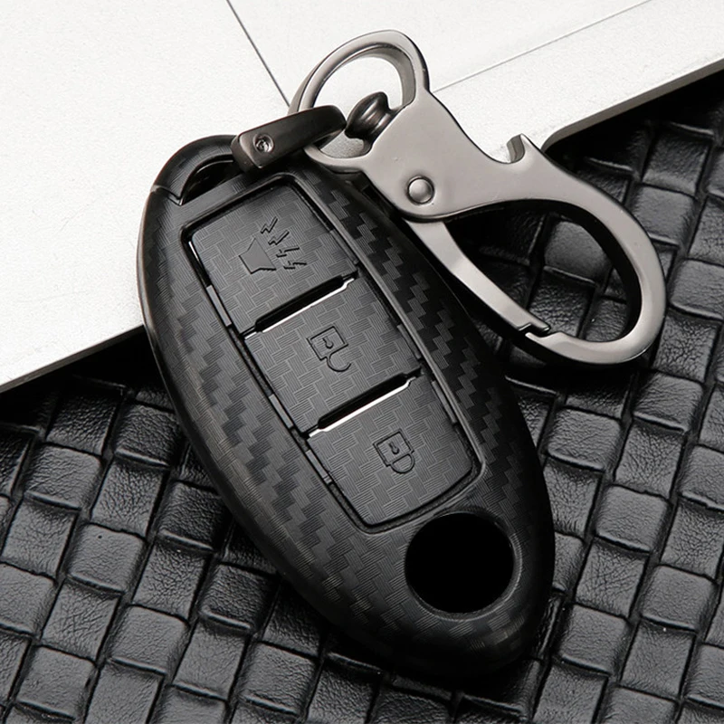 Carbon Fiber Car Remote Key Case Cover Shell for Nissan X Trail T32 T31