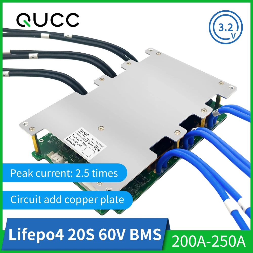 Qucc 20S 60V 200A 250A Lifepo4 3 2 V литий железо фосфат батарея BMS Высокая разрядка тока баланс защиты печатной