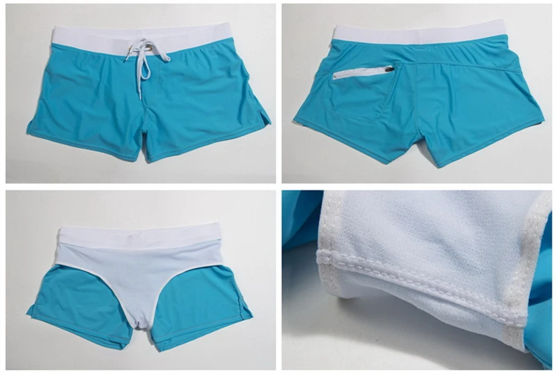 Мужская одежда для плавания, сексуальные плавки sunga, мужские плавки, пляжные шорты, шорты с задним карманом, шорты с карманами на молнии